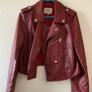 Burgundy leather jacket